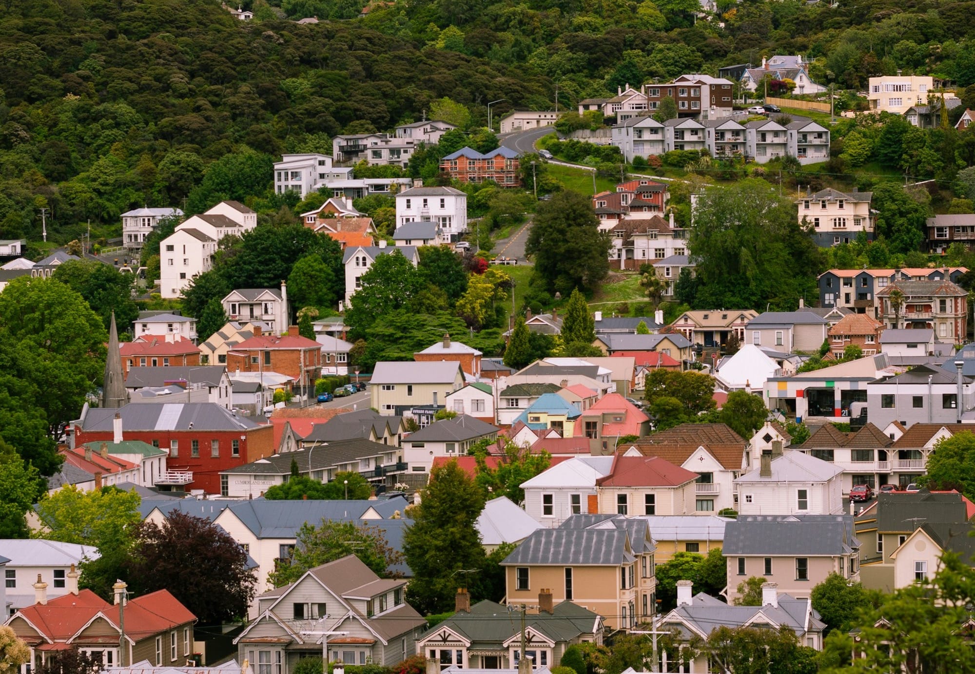 a view of a city with lots of houses