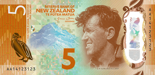新西兰即将发行新版5元10元钞票