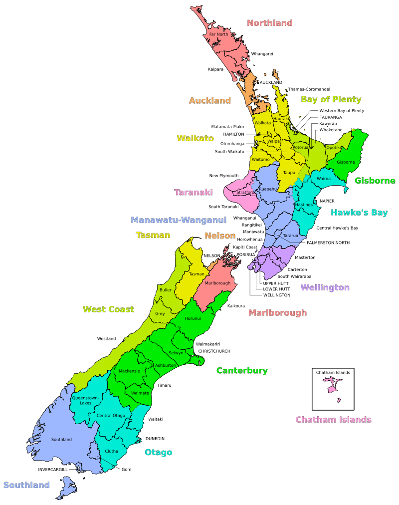 新西兰一级行政区划