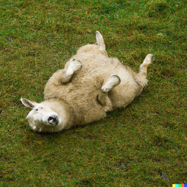 sheep-lay-on-its-back